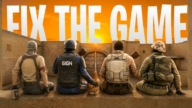 Counter-Strike soldiers under the words Fix the game